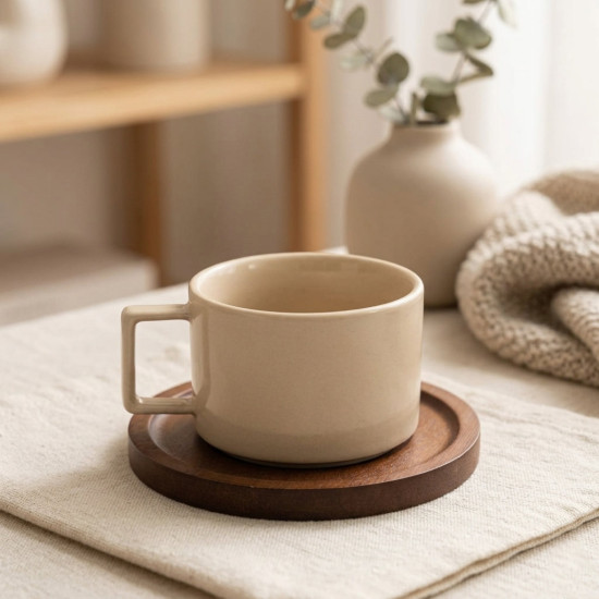 Coffee Cup and Saucer Set - 6 Pcs